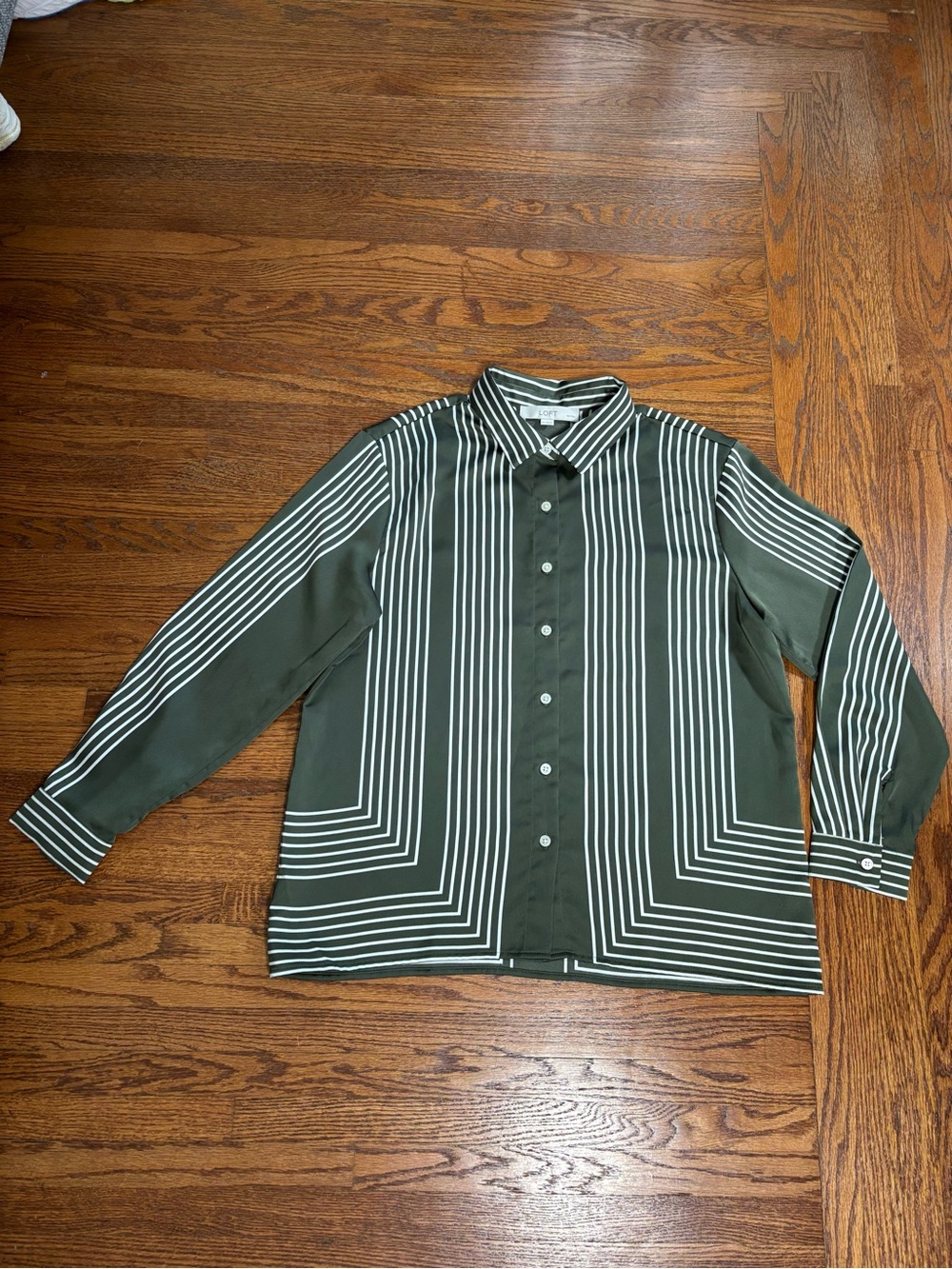 Women’s Olive Green Button-Down - Matching bottoms available in L Petite